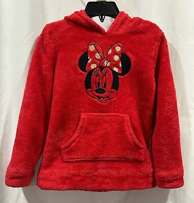 Disney Jumping Beans Girls Minnie Mouse Red Soft Cozy Fleece Hoodie Size 5 • $9.99