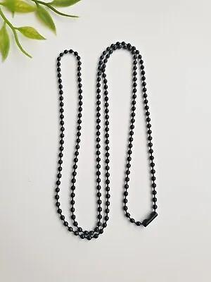 £3 • Buy Black Ball Beaded 70 Cm Length Chain (For Dog Tag) Necklace