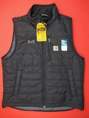 Carhartt NWT Rain Defender Puffer Insulated Vest Black Mens L Embroidered • $15