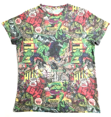 The Incredible Hulk Men's T-Shirt Medium Superhero Marvel Comic Graphic Print • £11.95