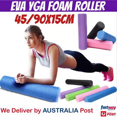 Pilates Foam Roller Long Physio Yoga Fitness GYM Exercise Training Massage 45/90 • $19.95