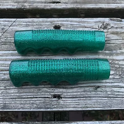 Bicycle Grips Green Glitter Cycle Rite For Muscle Bikes & Others Mint Nos • $19.99