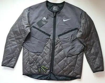 Nike Run Ready Reflective Loose Fit Full Zip Bomber Jacket Grey Ci6596-082 Men S • $174.50