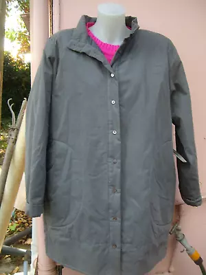 Elk Grey/green Cotton Mix Fully Lined Jacket-sz L 12-14 Vgc • $45