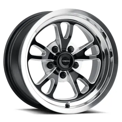 15x10 Vision Patriot Black & Polished Throttle Racing Wheel 5x5 4.5  Bs No Weld • $178.99