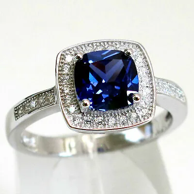 Lovely 1.5 Ct Tanzanite 925 Sterling Silver Ring Size 5-10 • $18.99