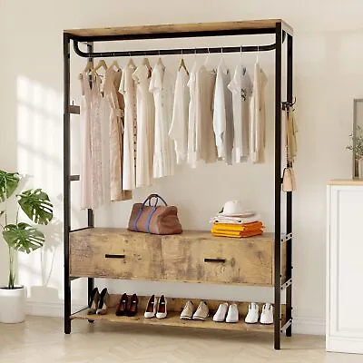 HOKEEPER Heavy Duty Metal Closet Organizer Wardrobe Cabinet Storage Garment Rack • $175.99