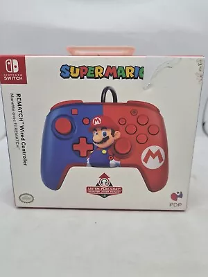 NEW Nintendo Switch Super Mario PDP Rematch Wired Controller Pro Style Red/blue  • $53.95