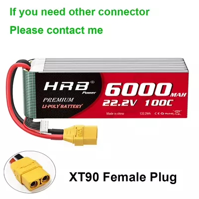 £91.99 • Buy HRB 22.2V 6S 6000mAh 100C XT90 LiPo Battery For RC Drone Helicopter Boat Truck