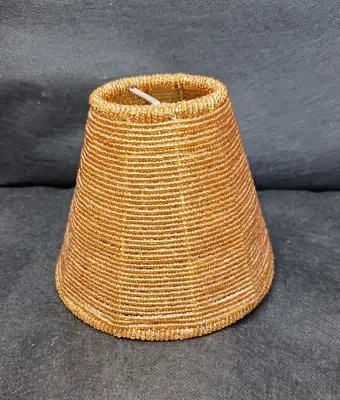 Vintage Lamp Shade Small Clip On Beaded 4  Tall • $22.50