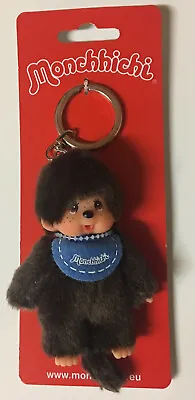 MONCHHICHI BOY Keychain Sekiguchi 4  Blue Bib Monkey Collectible Plush Doll Toy • $46.95