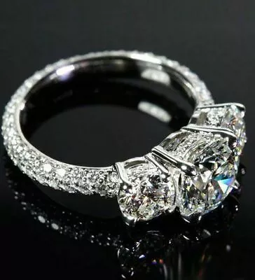 2.60Ct Round Diamond Simulated Micro Pave Luxury Engagement Ring 14k White Gold • $252.16