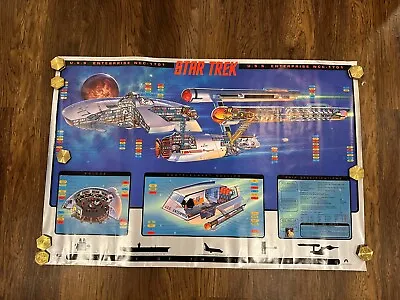 Star Trek History Of The Enterprise Cut Away Poster 1995 • $39.99