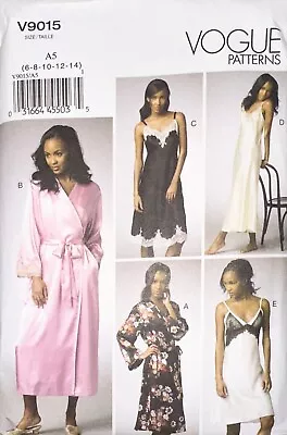 Vogue 9015 Nightgown & Robe Lingerie Sewing Pattern Chemise Size 6-14 Uncut • $9.87