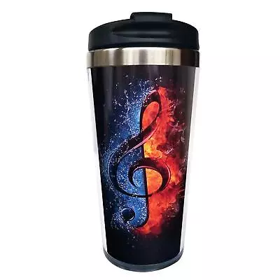 Music Note Travel Coffee Mug Insulated Tumbler With Wrap And Lid Stainless L... • $29.71