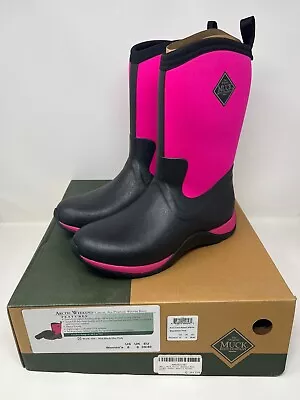 Muck Women's Arctic Weekend Boots Waterproof Insulated Black Pink Waw-404 • $106.95