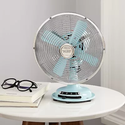 Oscillation Table Fan 8 Inch Retro 3-Speed Metal Tilted-Head Tabletop Fans • $27.75