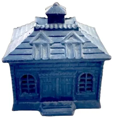 Cast Iron Schoolhouse School House Bank Metal Toy Building Vintage • $38.24