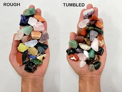 $11.95 • Buy Rough & Tumbled Crystals Mix, Assorted Natural Gems Stones Confetti Crystal Lot