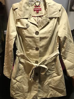 Merona Womens Beige Belted Trench Coat Size Small • $14