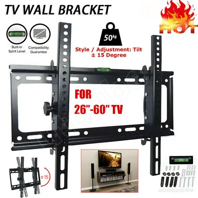 Tv Wall Bracket Mount Tilt Lcd Led Plasma 26 32 40 42 50 55 60 Upto 60 Inch Sony • £8.89