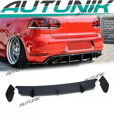 $59.99 • Buy Rear Diffuser For VW GOLF MK6 6 GTI Valance Spoiler Shark Fins Splitter