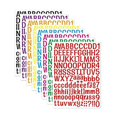 8 Sheets Letter Stickers 1008 Alphabet Stickers1 Inch Vinyl Self A4 Sticker • $10.37