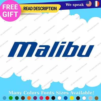Fits Malibu Boat Decals Sticker Vinyl Yacht Sunsetter Marine Wakesetter Ski Wake • $5.57
