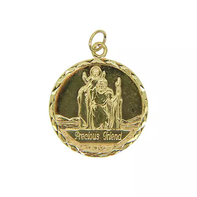 9ct 9k Gold Precious Friend Saint Christopher Pendant • £150