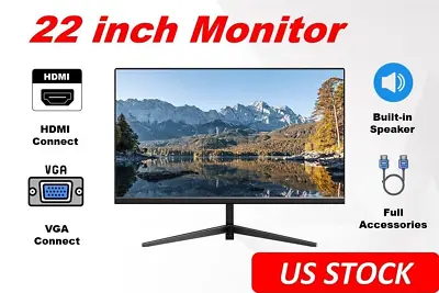 Computer Monitor 22 Inch FHD 1080P Thin LED Monitor Built-in Speaker Eye Care • $68