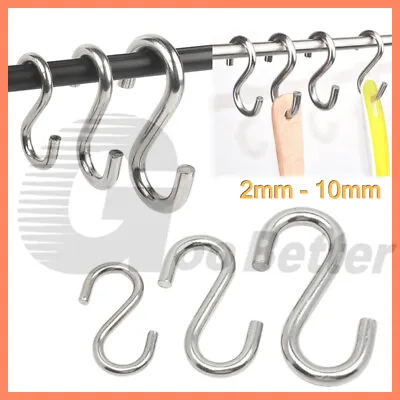 Stainless Steel S Hook Hooks Kitchen Meat Pan Utensil Clothes Hanger Hanging • $1.59
