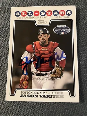 JASON VARITEK Signed 2008 Topps Updates UH Card Autograph Boston Red Sox • $13.95