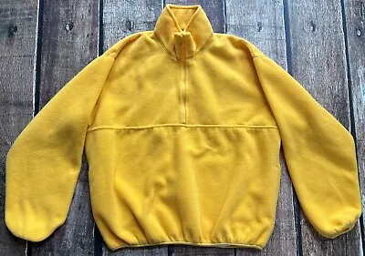 Vintage Ems Eastern Mountain Sports 1/4 Zip Pullover Fleece Yellow Mens Large • $29.99