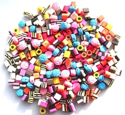 £9.99 • Buy 100 Mixed Fimo Polymer Clay Bertie Basset Liquorice Allsort Beads *small Size*