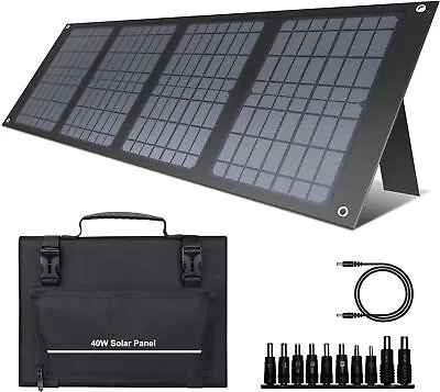 Powkey Foldable Solar Panel 40W Monocrystalline Solar Panel With USB QC3.0 Port • £72.99