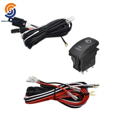 Red Led Fog Light Wiring Harness Fuse Laser Rocker Switch Relay And With Fuse US • $16.84