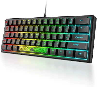 $31.49 • Buy K61 60% Percent Gaming Keyboard RGB Backlit Compact Mechanical Feeling For PC