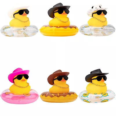 6PCS Funny Rubber Duck Toy Squeaky Car Dashboard Decoration Bath Toys Gifts UK • £15.99