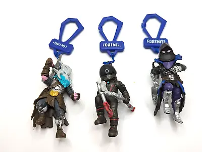 3 Fortnite Figure Keychains Key Fobs Bag Tags Raven Ragnarok & Dark Voyager • $8.99