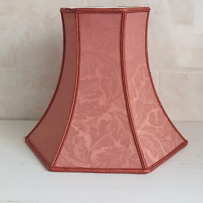 Vintage Retro Table Lamp Shade Bell Rose Damask Contrasting Trim Interior H 28cm • £25