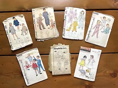 Vintage 1940s 1950s Childrens Sewing Patterns Lot - Simplicity Butterick • $23.79