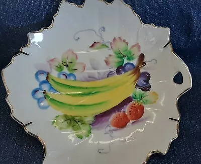 Ucagco China Leaf Shape  Hand Painted Banana 9in Plate • $10