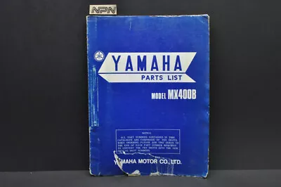 Vintage 1975 Yamaha MX400 B Monocross Motorcycle Parts List Book Manual • $87.99