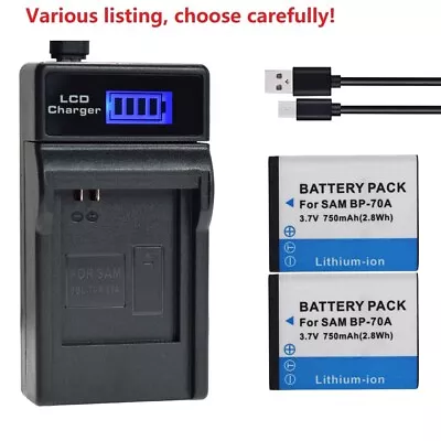 BP-70A Battery Or USB Charger For Samsung ES73 ES74 ES75 ES80 MV800 DV101 DV150F • £19.86