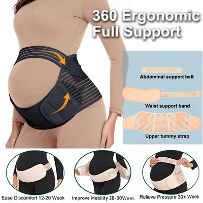 Pregnancy Maternity Belt Waist Belly Bump Brace Strap Lumbar Back Support Band • £15.99