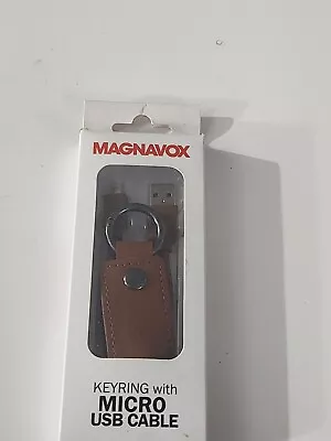 Magnavox MMA3505 Keychain With Micro USB Leather On The Go Charging Cable -Brown • $5.95