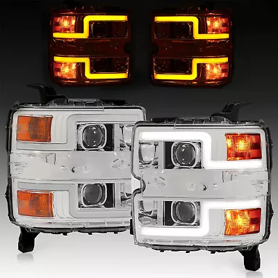 For 2015-2019 Chevy Silverado 2500HD 3500HD Sequential LED Projector Headlights • $235