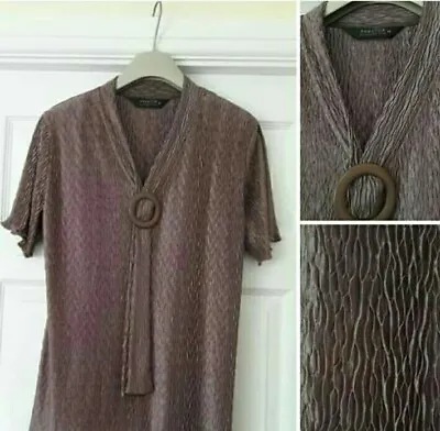 £2.99 • Buy Forever By Michael Gold Bronze Crinkle Blouse Size M