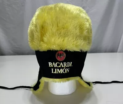 Bacardi Hat Limon Yellow Plush Fuzzy Winter With Ear Flaps  • $21.99