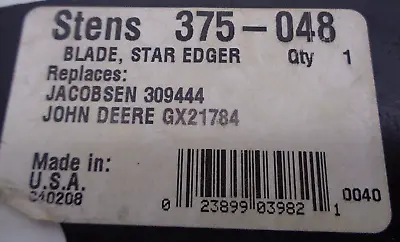 Stens Oem   Blade-edger Star   # 375-048    B2 • $21.50